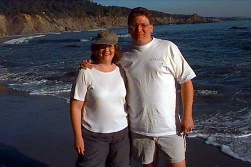 Bob and Lara on the beach